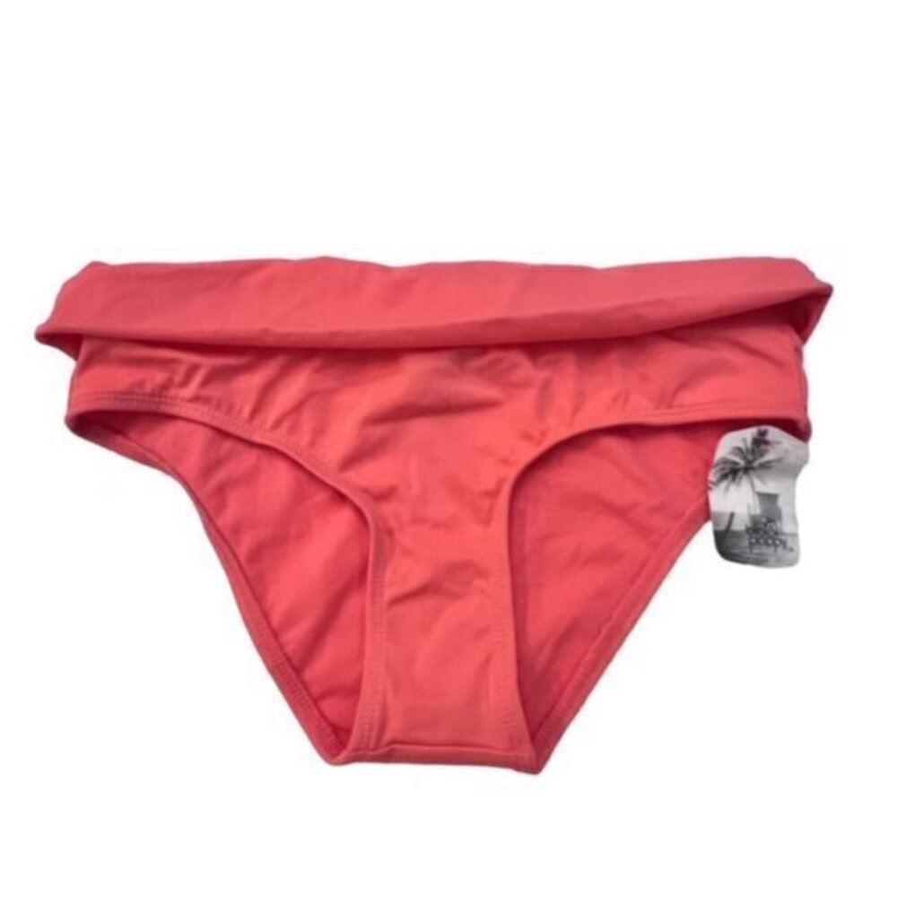 Coral Orange Swim Bottoms Size Small Foldover top NWT Beach Pool Vacation